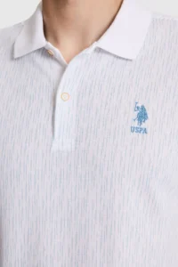 US Polo Assn. Men BLUE Regular Fit Polo Shirt Collar T-Shirt - Image 6