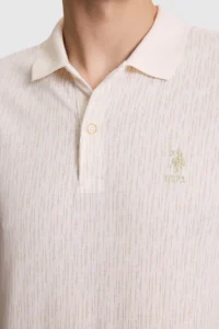 US Polo Assn. Men Light Khaki Regular Fit Polo Shirt Collar T-Shirt - Image 6