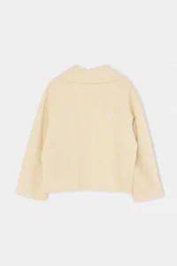 TRENDYOLMİLLA Beige High Neck buttoned Oversized Pattern Coat - Image 7