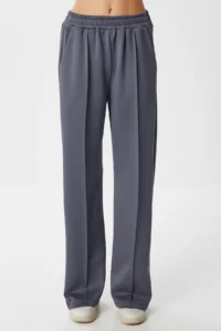 Happiness İstanbul Women's Smoked Wide Leg Pocket Knitted Sweatpants - Image 4
