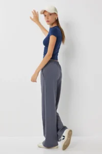 Happiness İstanbul Women's Smoked Wide Leg Pocket Knitted Sweatpants - Image 6