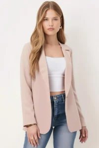 armonika Women Beige Tek buttoned Jacket Arm-20k001020 - Image 2