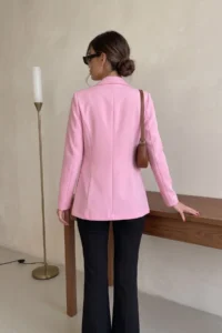 armonika Women Dusty PINK Tek buttoned Jacket - Image 2