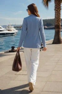 armonika Women Indigo Tek buttoned Jacket - Image 2