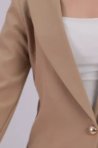 armonika Women Light Mink Tek buttoned Jacket - Image 3