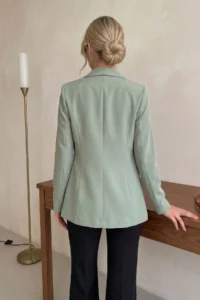 armonika Women Sage Green Tek buttoned Jacket - Image 2
