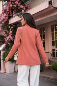 armonika Women Salmon Tek buttoned Jacket - Image 2