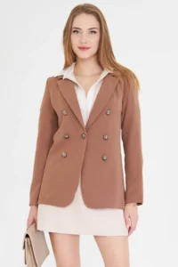 armonika Women Mink buttoned Jacket - Image 3