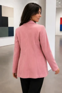 armonika Women Powder PINK Tek buttoned Velvet Jacket - Image 2
