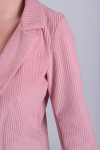 armonika Women Powder PINK Tek buttoned Velvet Jacket - Image 3