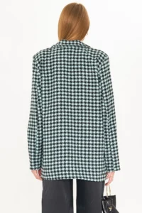armonika Women's Mint Men's Collar Pocket Cover Padded Oversize Jacket - Image 5