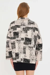 armonika Women's Beige Patterned Pocket Detailed Shirt Jacket - Image 6
