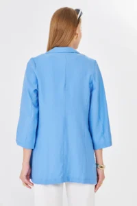 armonika Women BLUE with pocket Oversized Jacket - Image 7
