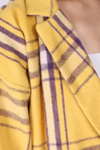 armonika Women's Yellow Men's Oversize Jacket with Side Slits on the Collar - Image 2