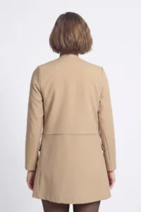 armonika Women Beige Beli stitched LONG Jacket - Image 4