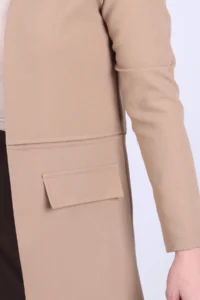 armonika Women Beige Beli stitched LONG Jacket - Image 5