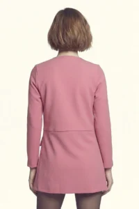 armonika Women's Dusty Rose Long Jacket with Stitched Waist - Image 4