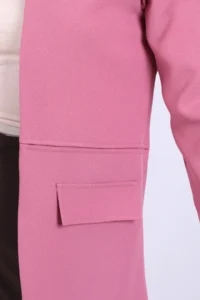 armonika Women's Dusty Rose Long Jacket with Stitched Waist - Image 5