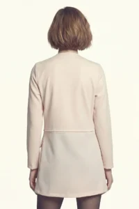 armonika Women's Light Beige Long Jacket with Stitched Waist - Image 3