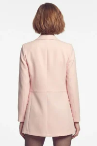 armonika Women Powder PINK Beli stitched LONG Jacket - Image 5