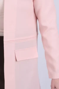 armonika Women Powder PINK Beli stitched LONG Jacket - Image 6