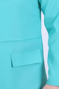 armonika Women's Turquoise Waist Stitched Long Jacket - Image 4