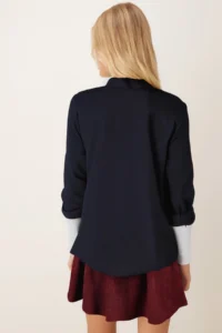 armonika Women Dark NAVY Duble Sleeve Jacket - Image 3