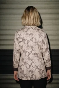 armonika Women Beige Patterned Single Button Jacket - Image 2
