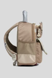 VEIBAG  3-Compartment Kindergarten Bag with Cat Detail - Water Bottle Pocket and Comfortable Design - Mink - Image 3