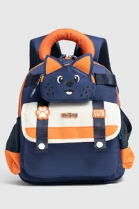 VEIBAG  4-Compartment Kindergarten Bag with Cat Detail - Comfortable Design with Water Bottle Pocket