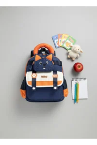 VEIBAG  4-Compartment Kindergarten Bag with Cat Detail - Comfortable Design with Water Bottle Pocket - Image 6
