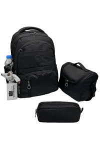 ÇantaExpress Waterproof first School Bag Set of 3 Unisex Children primary school Bag 8010 Black - Image 2