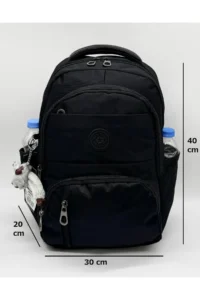ÇantaExpress Waterproof first School Bag Set of 3 Unisex Children primary school Bag 8010 Black - Image 4