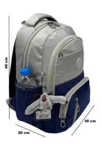 ÇantaExpress Waterproof first School Bag Set of 3 Unisex Children's primary school Bag 8010 Grey-dark blue - Image 3