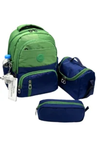 ÇantaExpress Waterproof first School Bag Set of 3 Unisex Children primary school Bag 8010 Green-dark blue - Image 2