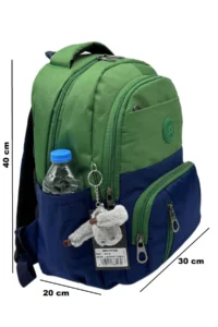 ÇantaExpress Waterproof first School Bag Set of 3 Unisex Children primary school Bag 8010 Green-dark blue - Image 3