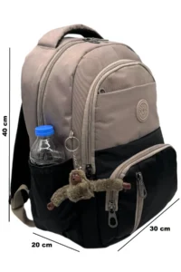 ÇantaExpress First School Bag Set of 3 Unisex Children Waterproof primary school Bag 8010 Mink-black - Image 3