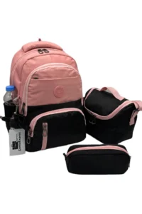 ÇantaExpress Waterproof first School Bag Set of 3 Unisex primary school Bag 8010 Powder-black - Image 2