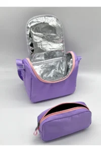 ÇantaExpress Water Resistant first School Bag Set of 3 Unisex Children's primary school Bag 8010 Powder-Lilac - Image 8