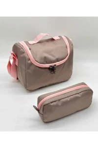 ÇantaExpress Waterproof first School Bag Set of 3 Unisex Children primary school Bag Cnt-8010 Powder-mink - Image 7