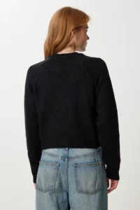 Happiness İstanbul Women Black Basic Crop Knitwear Sweater - Image 4