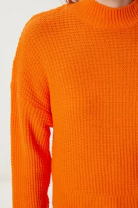 Happiness İstanbul Women orange High Neck Basic Knitwear Sweater - Image 4