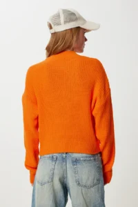 Happiness İstanbul Women orange High Neck Basic Knitwear Sweater - Image 5