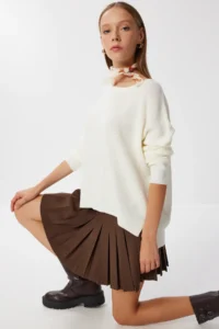 Happiness İstanbul Women Bonnet Basic Knitwear Sweater