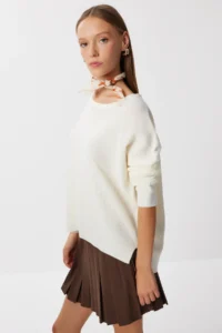 Happiness İstanbul Women Bonnet Basic Knitwear Sweater - Image 2
