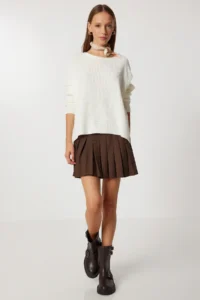 Happiness İstanbul Women Bonnet Basic Knitwear Sweater - Image 3