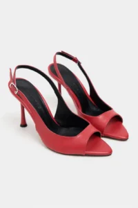 Nisantasi Shoes MAIA Red MATTE Pointed toe Front Light Thin Heels Women Shoes - Image 6