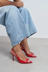 Nisantasi Shoes MAIA Red MATTE Pointed toe Front Light Thin Heels Women Shoes - Image 8