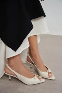 Nisantasi Shoes Rone BEIGE MATTE Pointed toe Front Light with buckle Thin Heels Women Shoes - Image 6