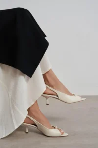 Nisantasi Shoes Rone BEIGE MATTE Pointed toe Front Light with buckle Thin Heels Women Shoes - Image 7